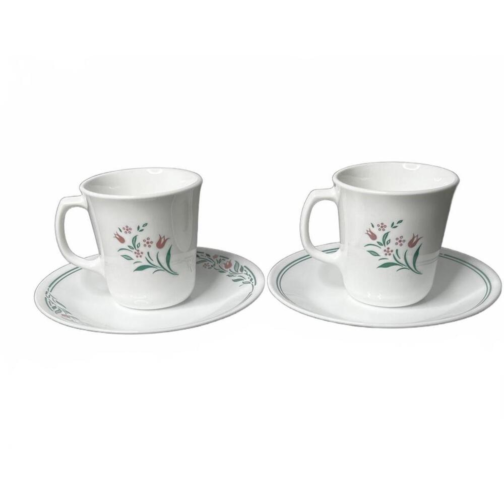 Vintage‎ Corelle 'Rosemarie' 3.5" Cup and 7" Saucer - Set of 2